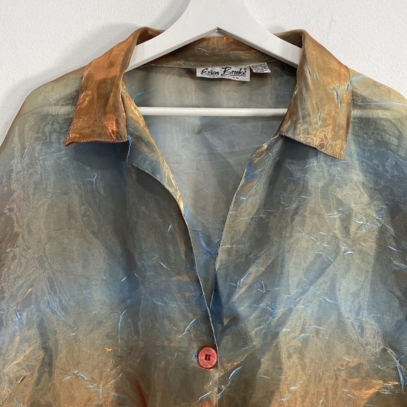 Vintage Semi Sheer Metallic Evening Jacket Lightweight Art to Wear 18 - Picture 3 of 12